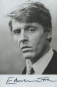 Edward Fox signed black and white promo photo, measures 3.5 inch by 5.5 inch. Good condition Est.