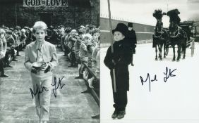 Actor Mark Lester collection of four 10 x 8 inch photos from Oliver, Black Beauty, Prince and the