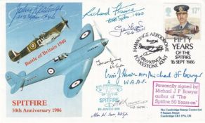 Spitfire Cover Signed M J F Boyer Author 'The Spitfire' and 7 Battle of Britain pilot. 16 Sept