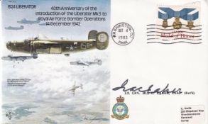B33c Liberator introduction to RAF Signed Lt General Ira Eaker USAF. 4 Oct 1983 Washington DC 40th
