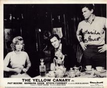 Steve Forrest signed The Yellow Canary 10x8 inch black and white lobby card. Good condition. All