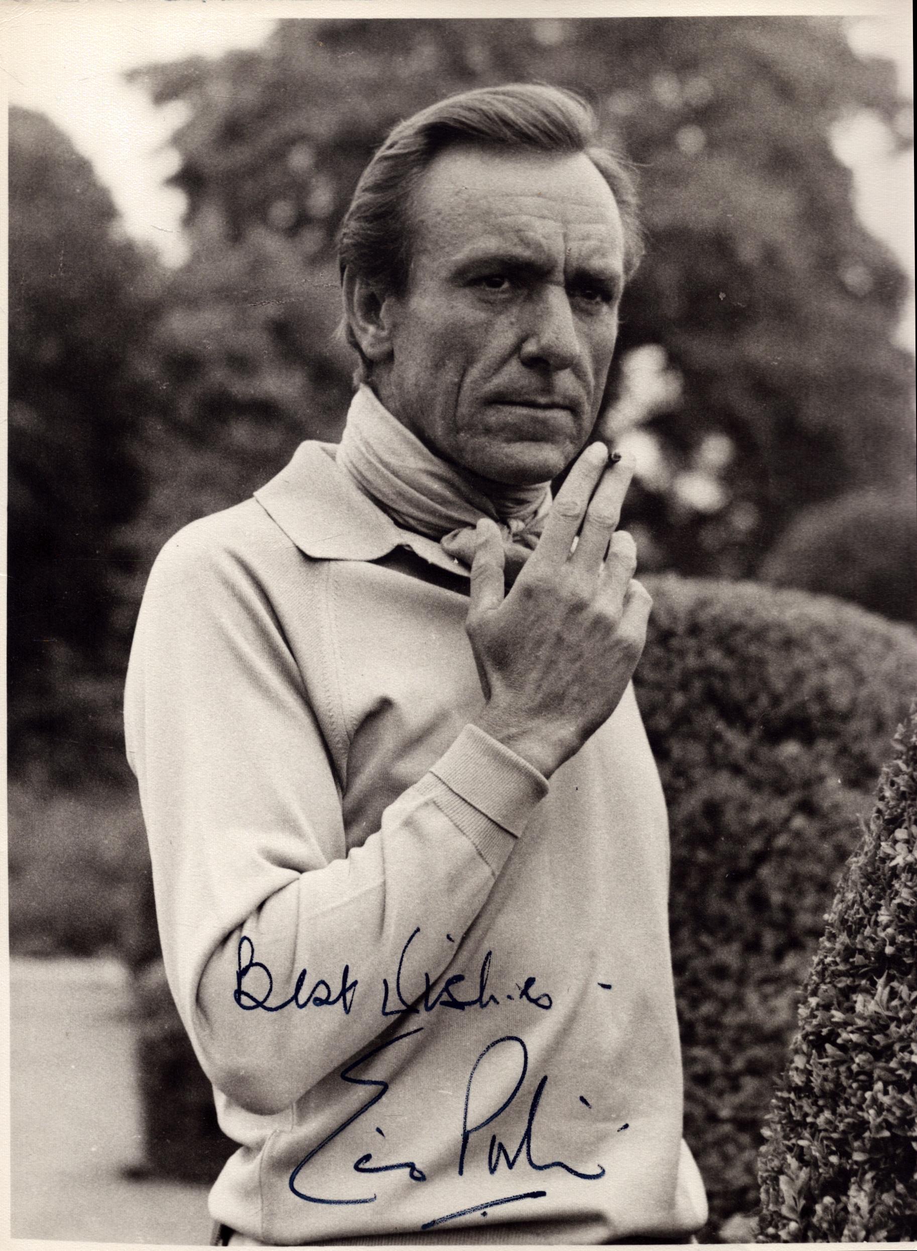Eric Porter signed 8x6 inch black and white photo with accompanying TLS dated 2nd Dec 1980. Good