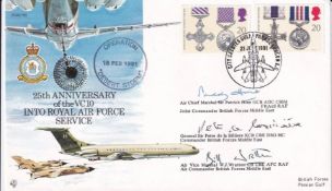 1991 25th Anniversary VC10 Into Royal Air Force Service cover multi signed ACM Sir P Hine, SAS,