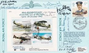JSF9 46th Anniversary Battle of Britain Signed by 9 Battle of Britain Pilots Crew. 16 Sept 86 BFPS