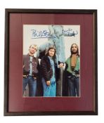 Genesis multi signed 15x12 inch overall framed and munted colour photo includes Phil Collins, Mike