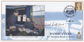 Dambusters Cover Signed by Flying Officer Freddie Sutherland on Dambuster Raid. 17 May 05 Woodhall