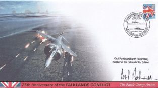 Falklands Conflict Signed by Cecil Parkinson Member of the Falklands War Cabinet. 15th May 07 BFPS