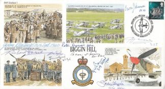 RAFS1 RAF Biggin Hill Signed by 9 Battle of Britain Pilots, Crew WAAF. 2 Jun 2002 Biggin Hill BFPS