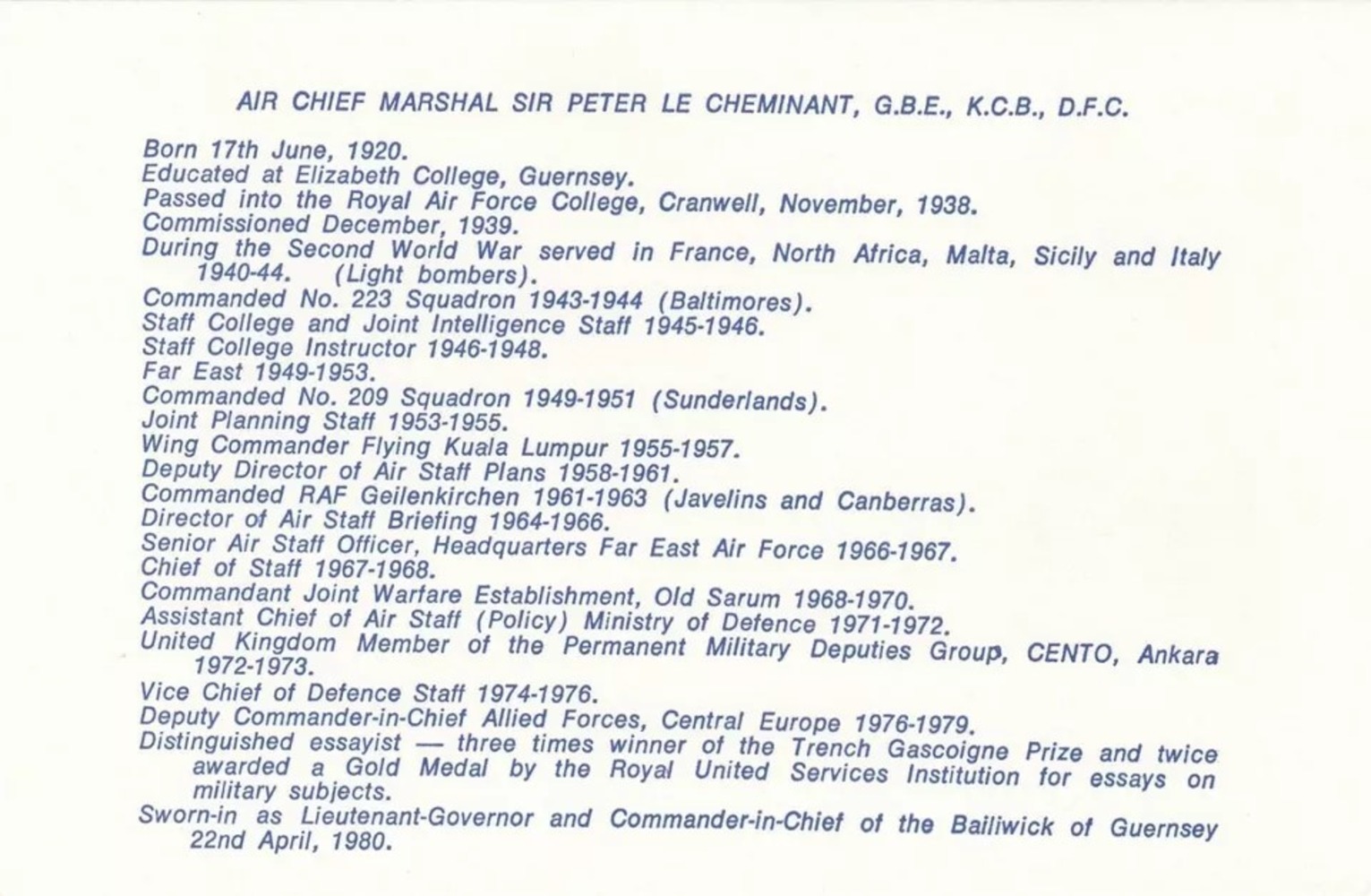 HA35c Major W. G. Barker Signed P Matthews 1 Sqn Battle of Britain Pilot. 15 Sept 1978 Guernsey 60th - Image 4 of 4