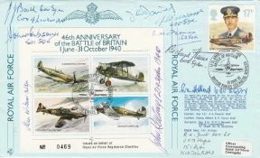 JSF9b 46th Anniv Battle of Britain Signed by 9 Battle of Britain Pilots Crew. 16 Sept 86 BFPS 2123
