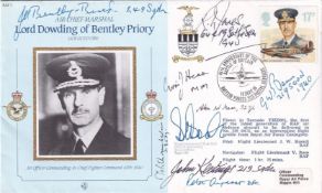 46th Anniv of the Battle of Britain Lord Dowding. Signed 8 Battle of Britain Pilots Crew WAAF. 16