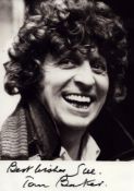 Tom Baker signed 7x5 inch black and white photo. Dedicated. Good condition. All autographs come with