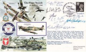 RAFA8 Major Assault 18 Aug'40 Signed Bell Slater, R Nutter Plus 4 Battle of Britain pilots. 11th