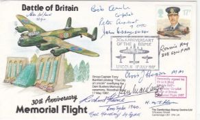 Flown Battle of Britain Signed R Kemble and 9 Battle of Britain pilots, Crew. 11th July 1987