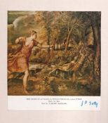 Piece Signed by J Paul Getty American industrialist and founder of The Getty Oil Company. Piece