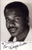 Rudolph Walker signed 6x4 inch vintage black and white photo. Dedicated. Good condition. All