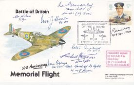 Hurricane Battle of Britain Signed R A Beardsley and 8 Battle of Britain Pilots, Crew. 11th July