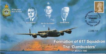 Formation of 617 Sqn Dambusters Signed by G L Johnson Dambuster and Humphries. 21 Mar 04 Scampton