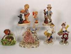 Two 19thC. porcelain figures with gold anchor mark