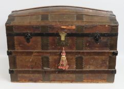 A decorative 'ships trunk', lacking leather handle