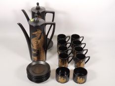 A Portmierion 'Phoenix' part coffee set comprising