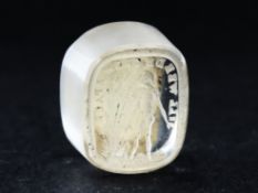 A 19thC. rock crystal seal with carved motto 'Ill