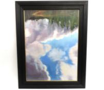 Charles Summers (b.1945), 2005 framed & glazed acrylic on paper titled 'Cloud Reflections Kit Hill',