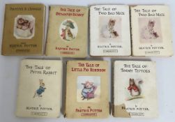 Seven Beatrix Potter books including one in French