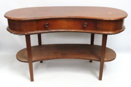 A mahogany Sheraton style kidney shaped dressing t