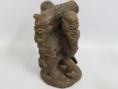 A 19thC. African tribal art shrine style carving,