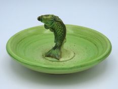 A Dennis China Works pin dish designed by Sally Tuffin featuring leaping salmon, Trial 3, 2006, 114m