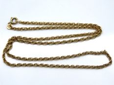 A 9ct gold 500mm long chain, hallmark link is not