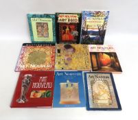 Nine books relating to the Art Nouveau movement in