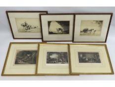 Three framed George Squires hand signed prints, ti