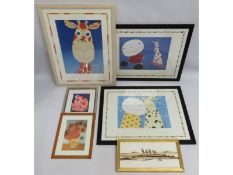 Four framed prints after Mackenzie Thorpe, Van Gog