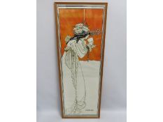 A large decorative framed art nouveau style print