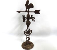 A cast weather vane, some rust, 555mm tall
