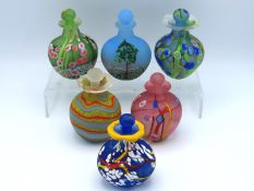 Six Norman Stuart Clarke signed glass scent bottle