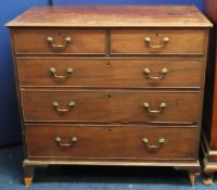 A 19thC. walnut chest of drawers with brass fittin
