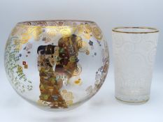 A Goebel glass bowl with decor after Gustav Klimt