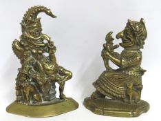 A Victorian brass punch doorstep, 305mm tall, twin