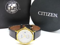 A boxed Citizen Eco-Drive gents wristwatch