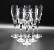 A set of six Waterford Crystal John Rocha champagn