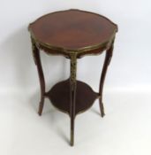 A good 19thC. Louis XV style French kingwood pedestal table with bronze fittings, 748mm tall x 475mm