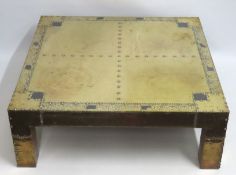 A vintage Rodolfo Dubarry 'Brutalist' brass coffee