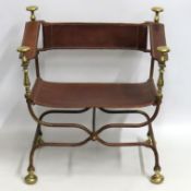 An early 20thC. iron, brass & leather Italian Savo