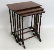 A late Victorian mahogany nest of tables, 660mm hi