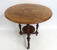 A good 19thC. inlaid rosewood occasional table, 69