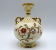 A Royal Worcester porcelain two handled vase with