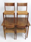 A Danish mid-century retro teak table & chair set